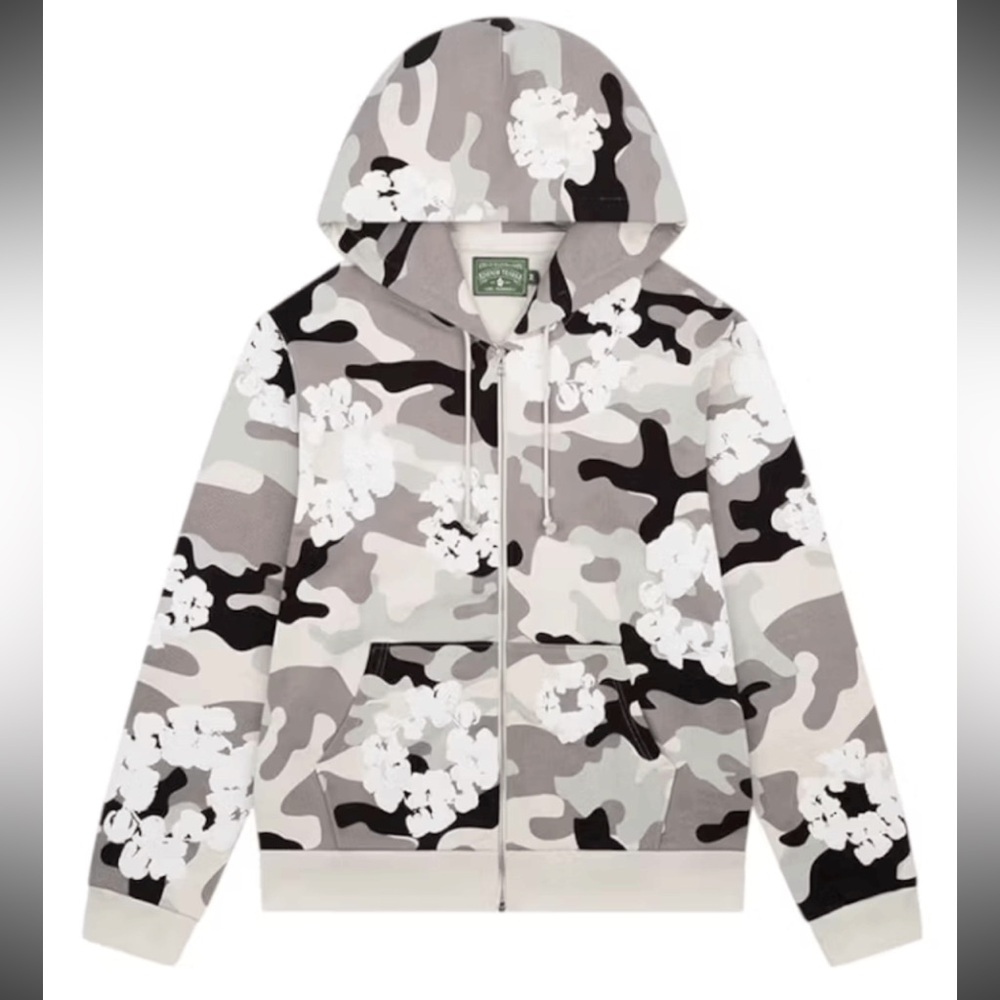 White Camo Denim Tears Zip-up Hoodie